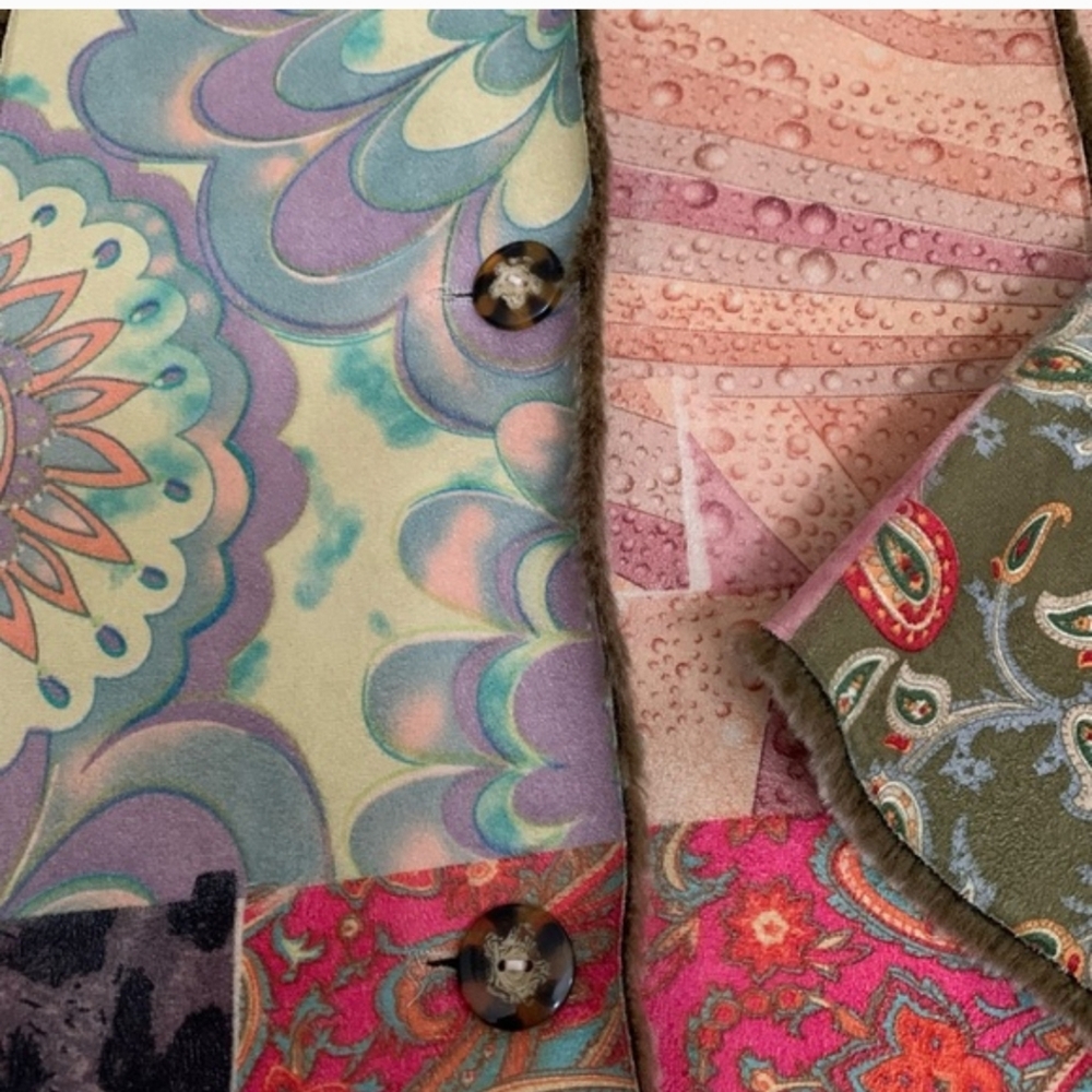 Lapis Colorful Patchwork Teddy Jacket - image 2